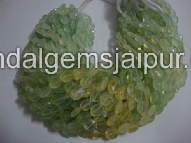 Multi Prenite Faceted Oval Shape Beads