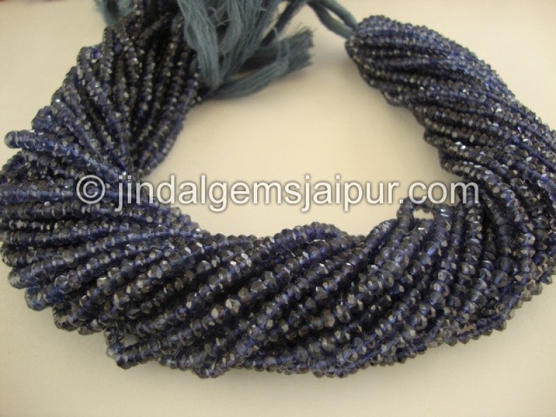 Iolite Faceted Roundelle Shape Beads