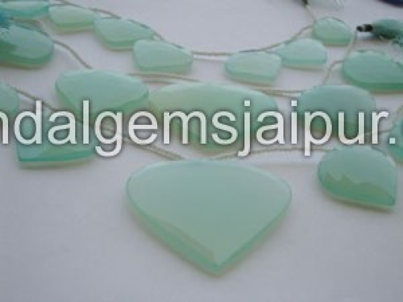 Aqua Chalcedony Briollete Heart Shape Beads