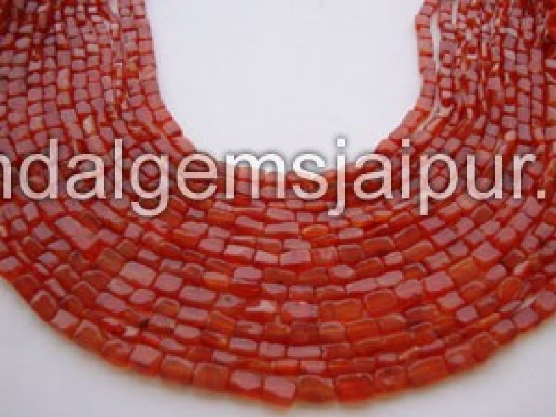 Carnelian Plain Square Shape Beads