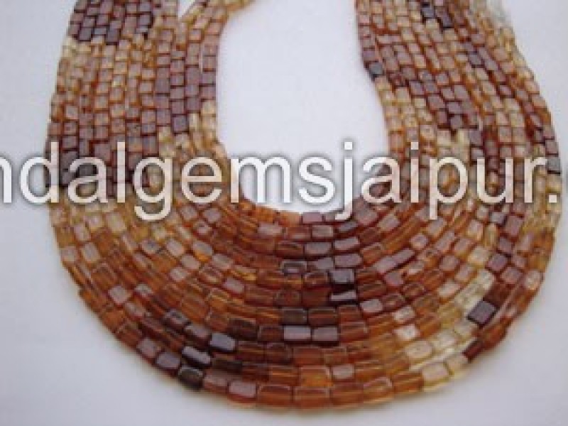 Hessonite Plain Square Shape Beads