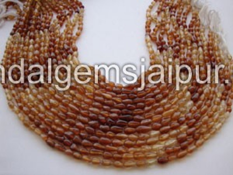 Hessonite Plain Drops Shape Beads