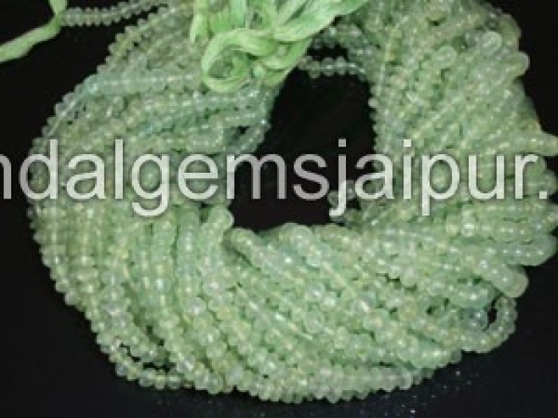 Prehnite Plain Button Shape Beads