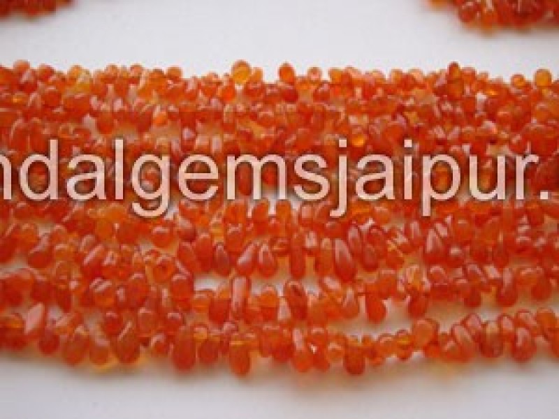 Carnelian Plain Drops Shape Beads