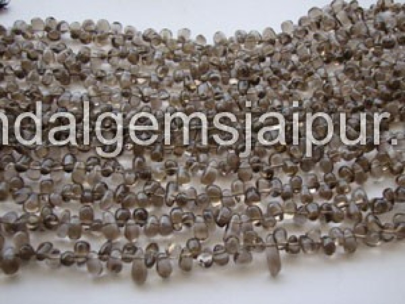 Smokey Plain Drops Shape Beads