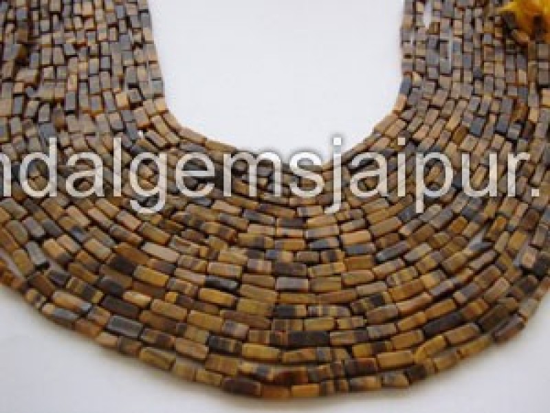 Tiger Eye Plain Square Shape Beads