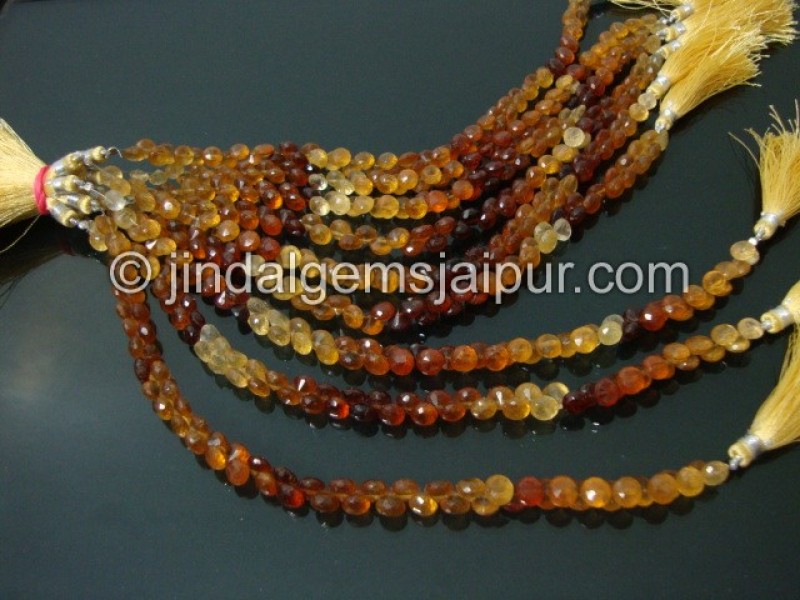 Hessonite Faceted Onion Shape Beads