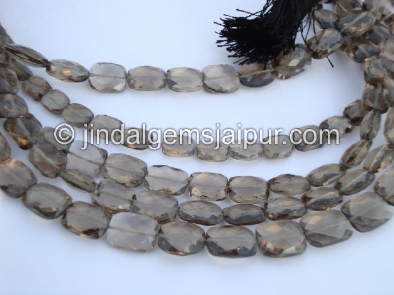 Smokey Faceted Chicklet Shape Beads