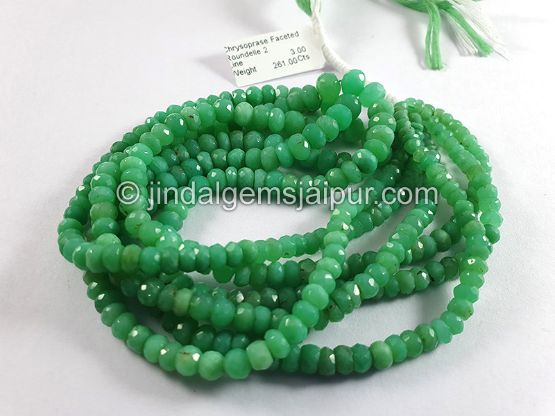 Chrysoprase Faceted Roundelle Shape Beads