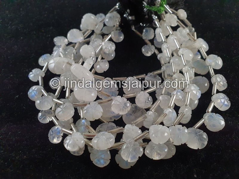 Rainbow Moonstone Carved Heart Shape Beads