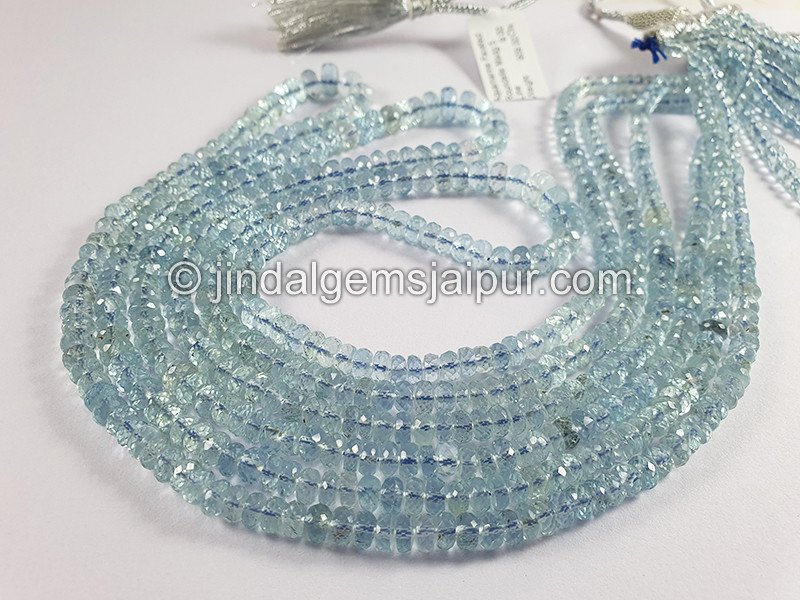 Aquamarine Faceted Roundelle Shape Beads