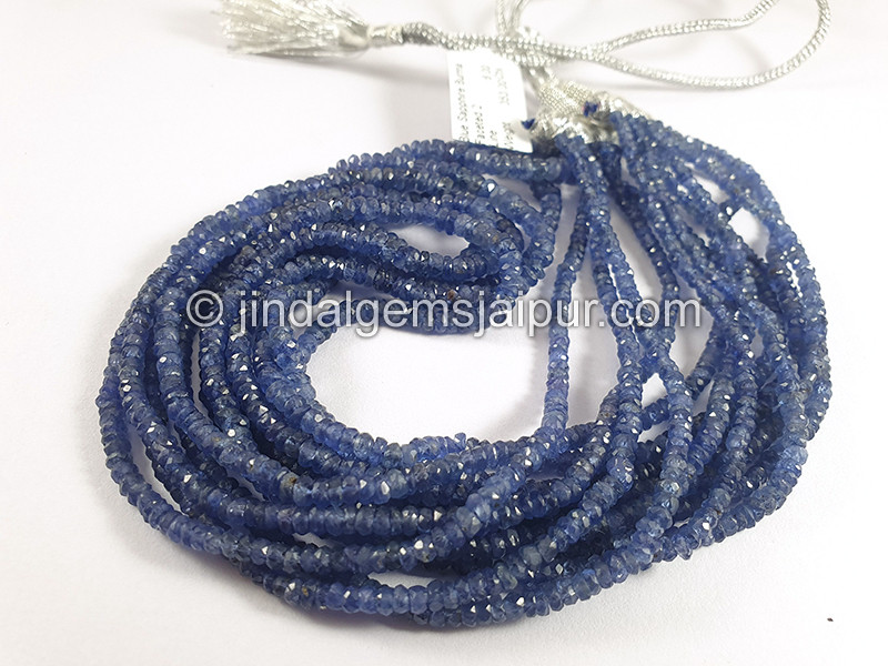 Blue Sapphire Burma Faceted Roundelle Shape Beads