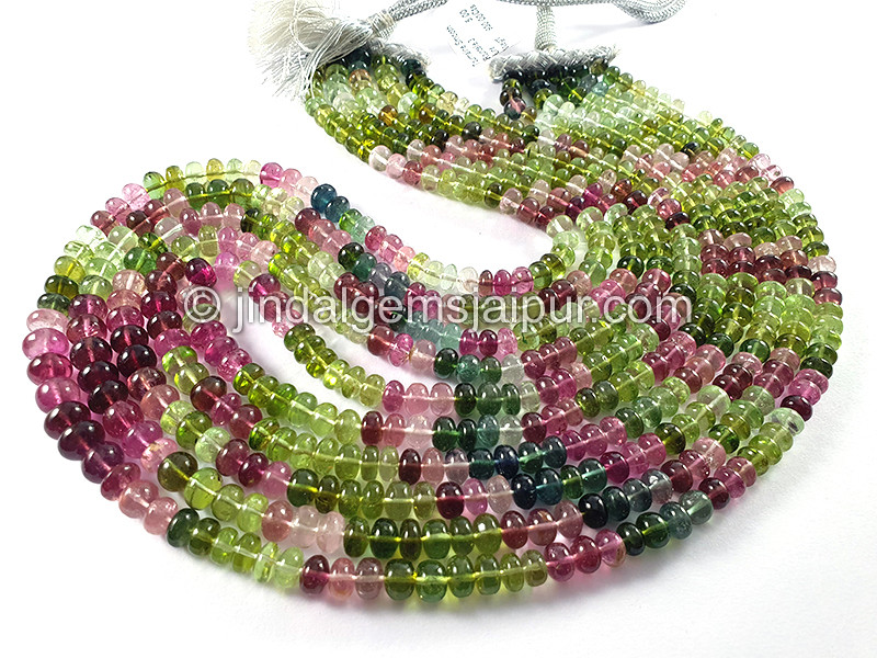 Tourmaline Smooth Roundelle Shape Beads