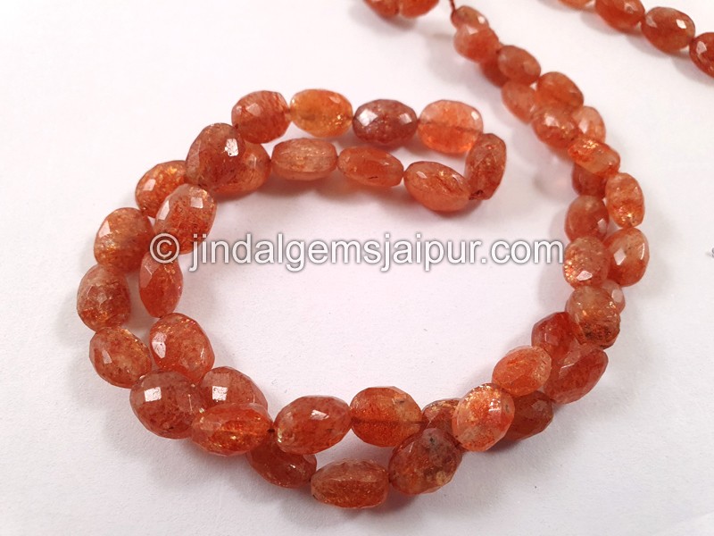 Sunstone Faceted Oval Beads