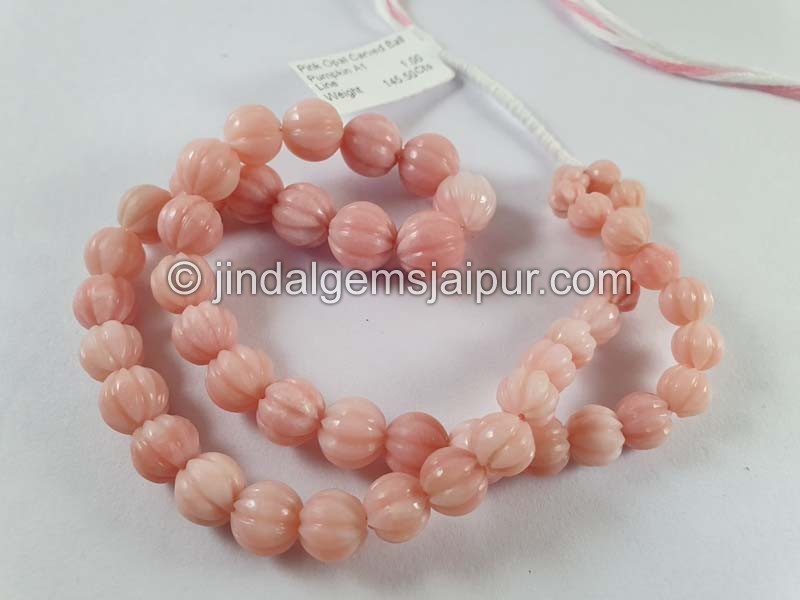 Pink Opal Carving Ball Beads