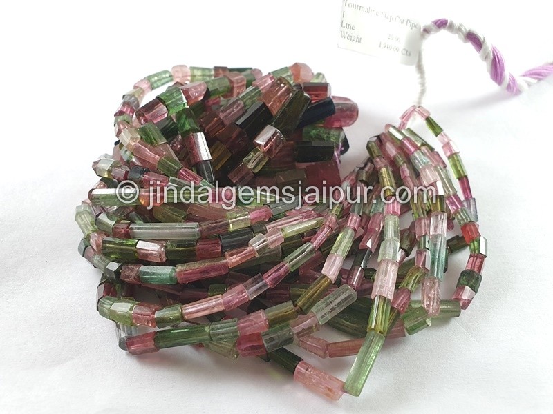 Tourmaline Step Cut Pipe Beads