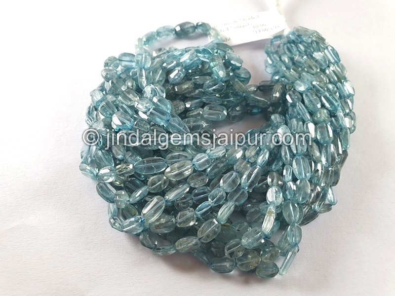 Blue Zircon Shaded Faceted Nuggets Beads