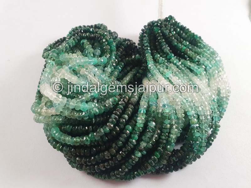 Emerald Shaded Faceted Roundelle Beads