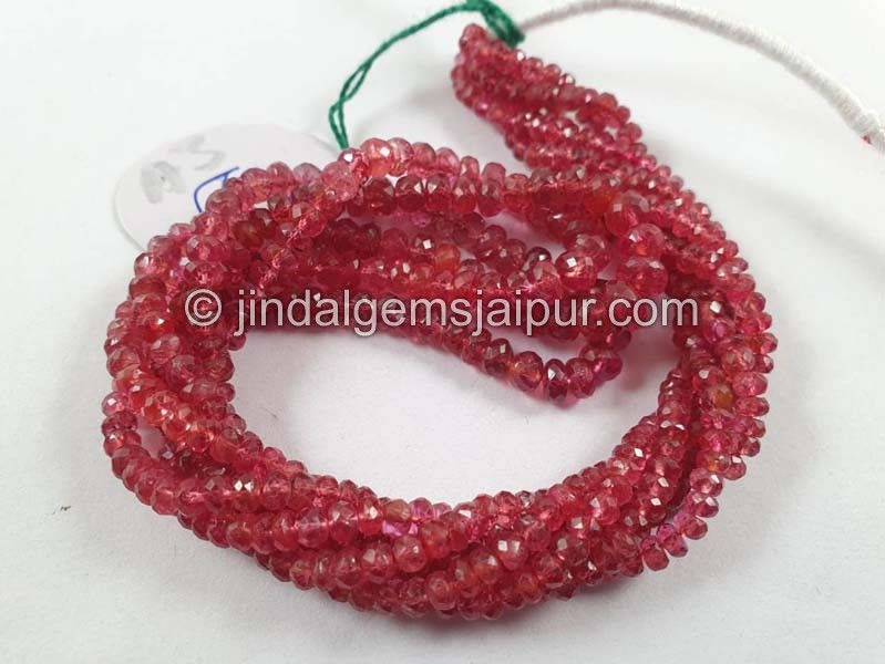 Red Spinel Faceted Roundelle Beads