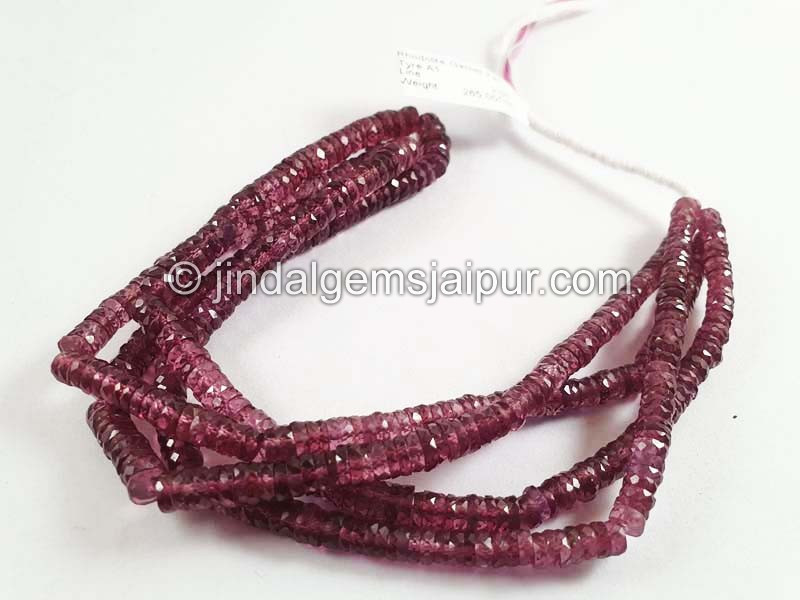 Rhodolite Garnet Faceted Tyre Beads