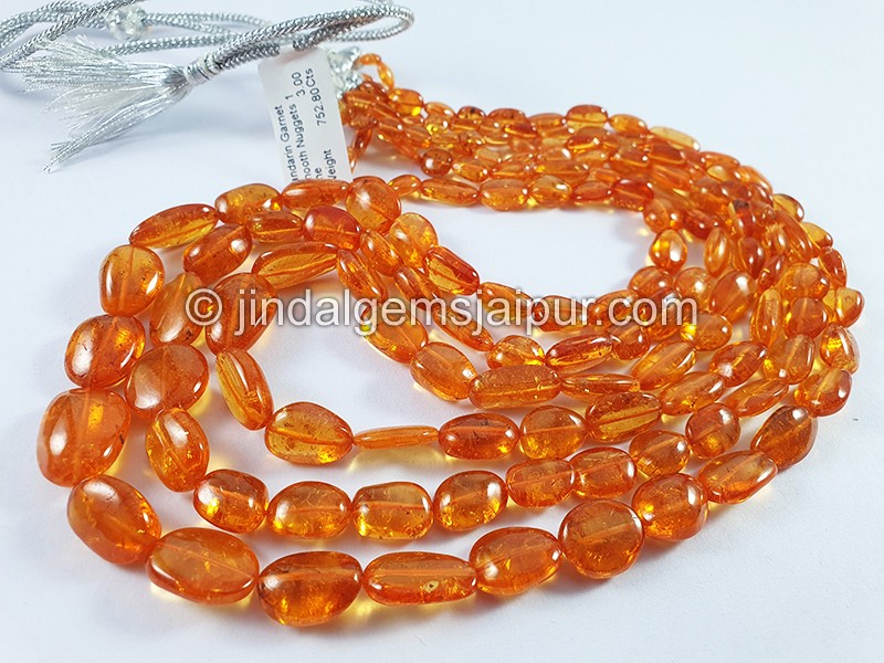 Mandarin Garnet Smooth Nuggets Beads