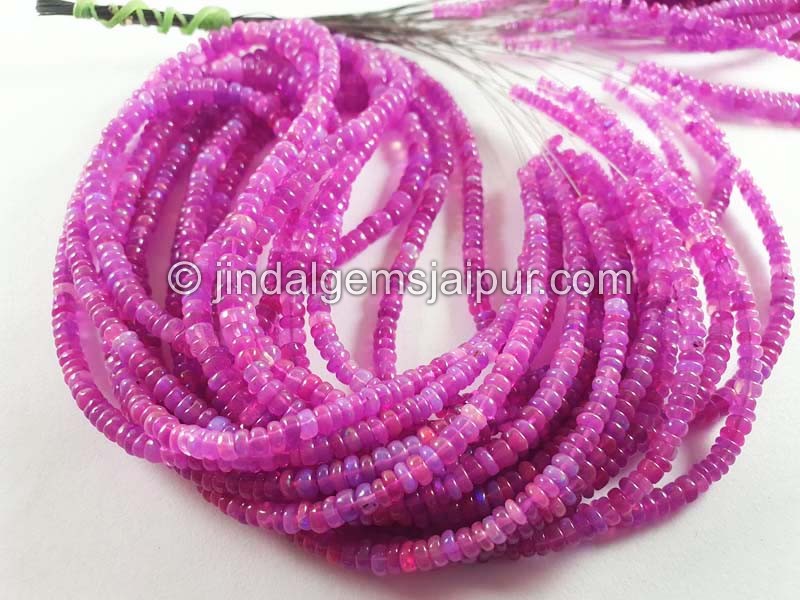 Purple Ethiopian Opal Smooth Roundelle Beads