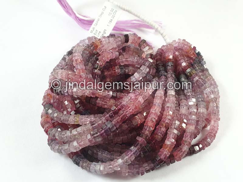 Multi Spinel Step Cut Bolt Beads