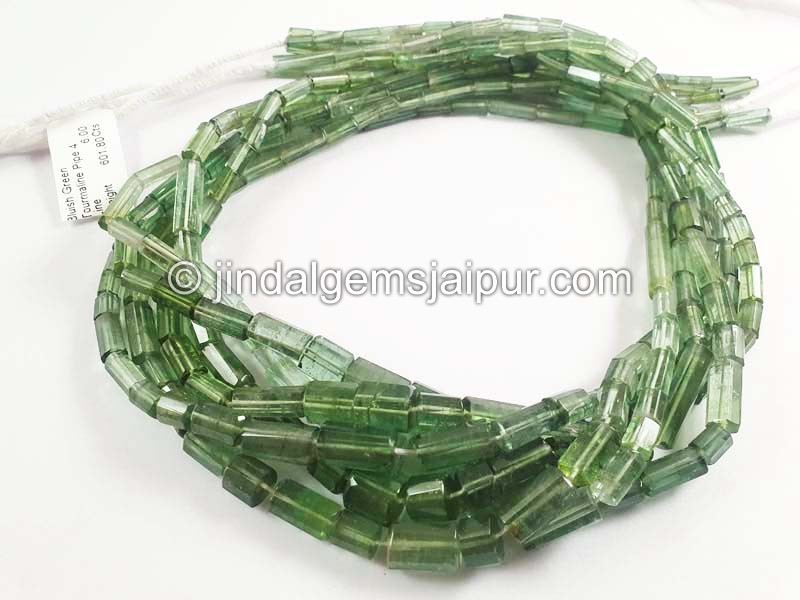 Bluish Green Tourmaline Pipe Shape Beads