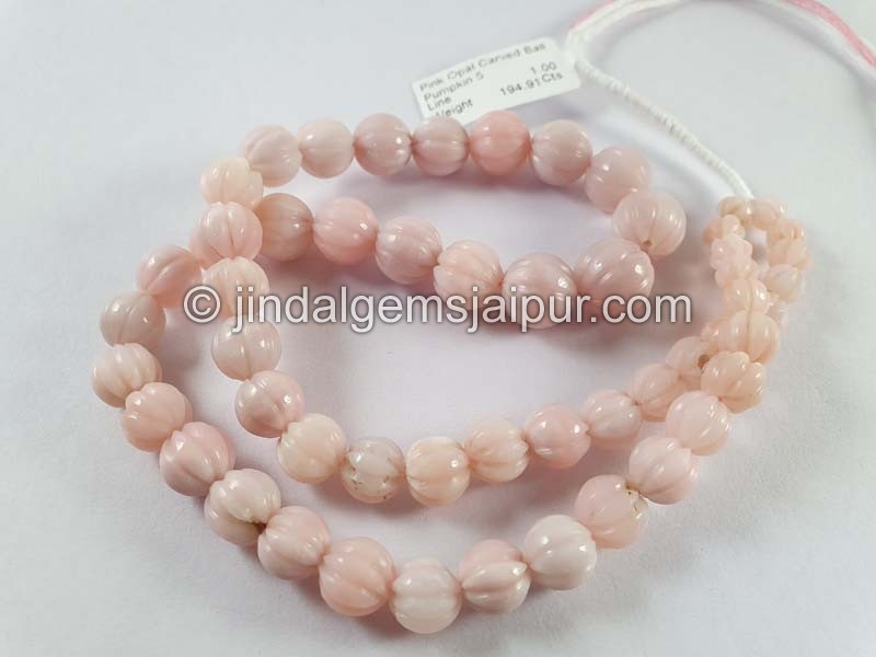 Pink Opal Carving Ball Beads