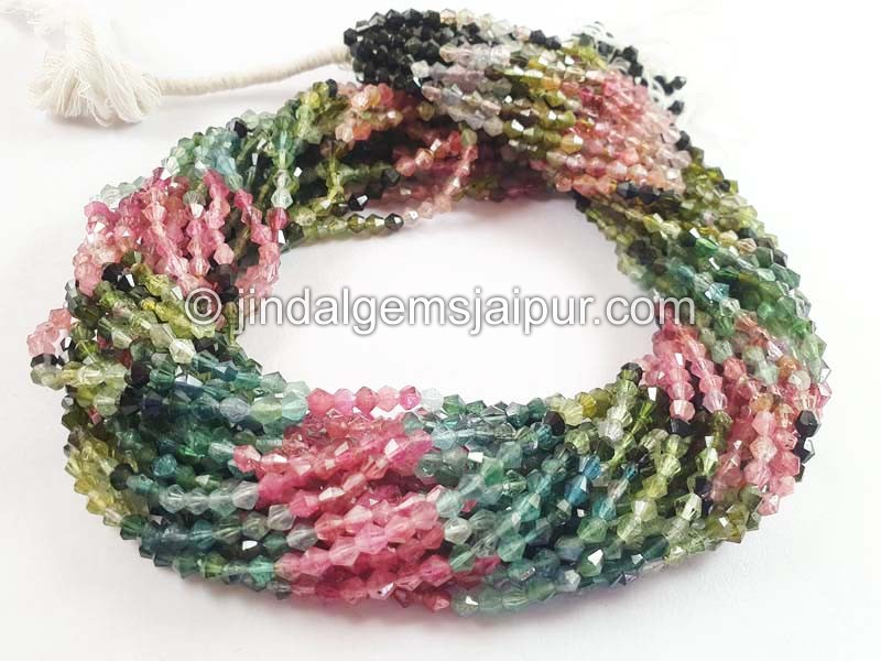 Tourmaline Faceted Bicone Beads