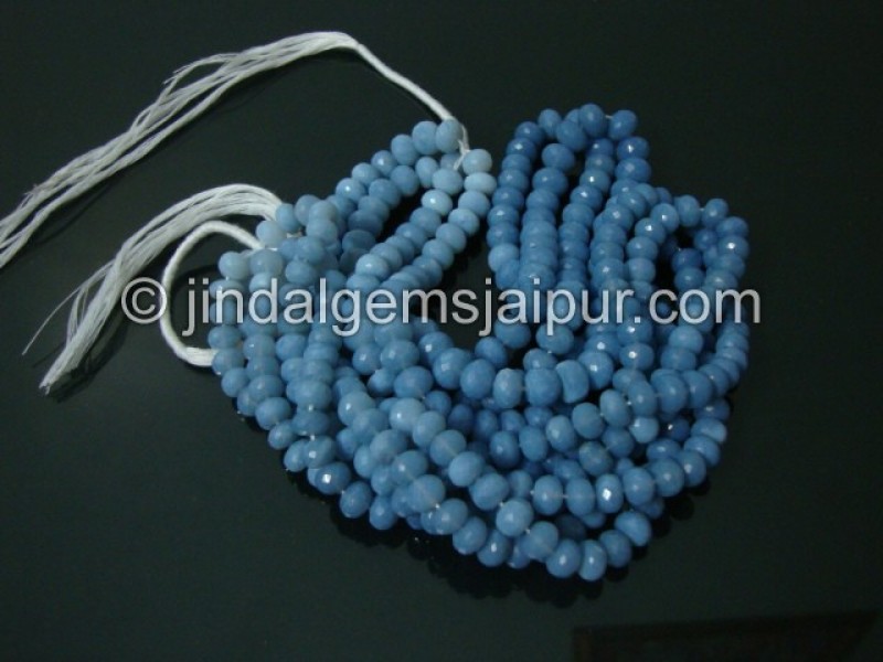 Blue Opal Far Faceted Roundelle Shape Beads