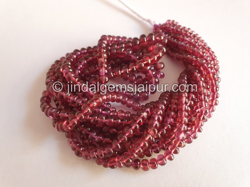 Purple Rhodolite Garnet Smooth Roundelle Beads