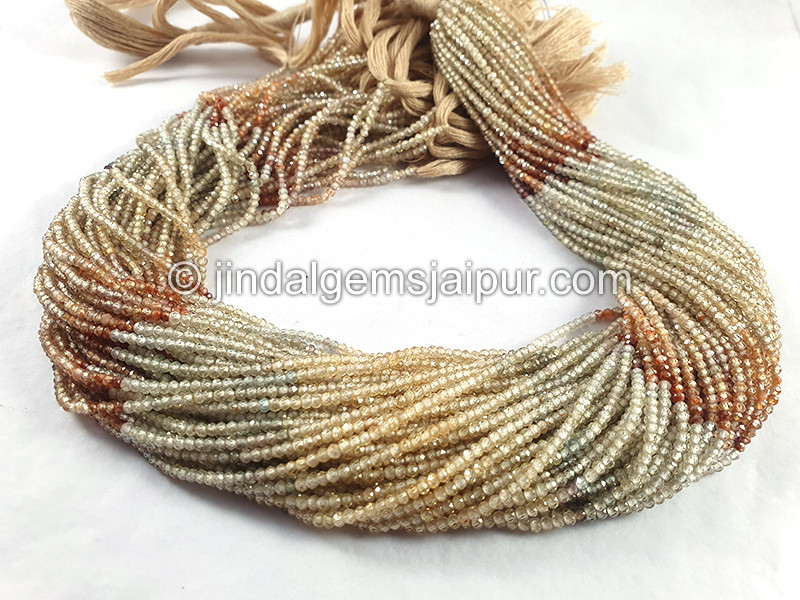 Multi Zircon Faceted Roundelle Shape Beads