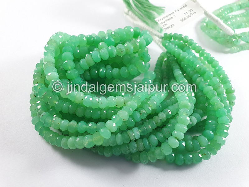 Chrysoprase Faceted Roundelle Shape Beads