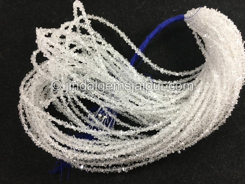 Faceted White Diamond Beads