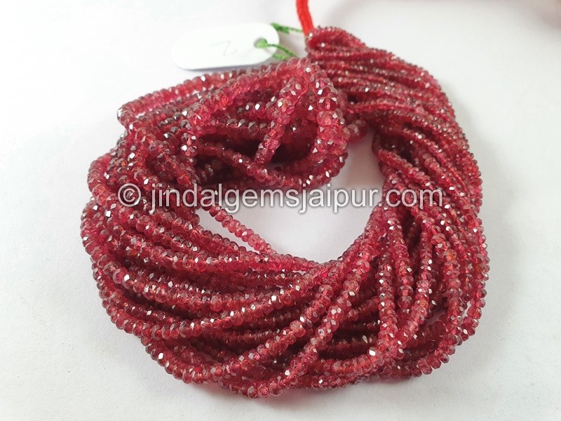 Red Spinel Faceted Roundelle Beads