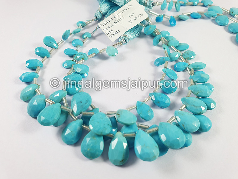 Turquoise Arizona Faceted Pear Shape Beads