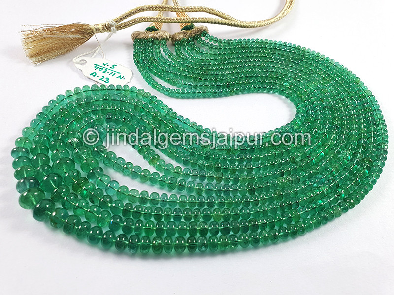 Emerald Smooth Roundelle Shape Beads