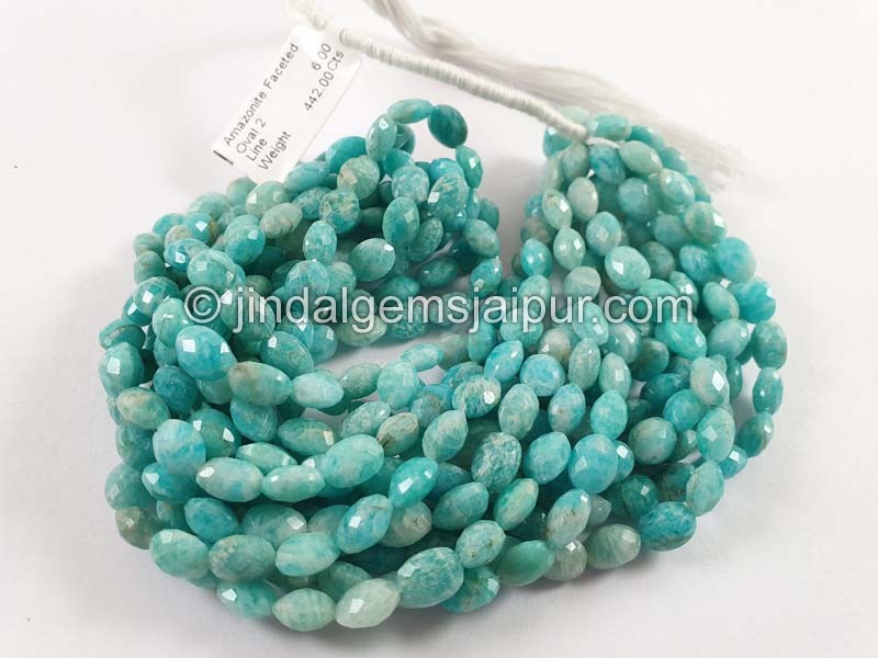 Amazonite Faceted Oval Beads