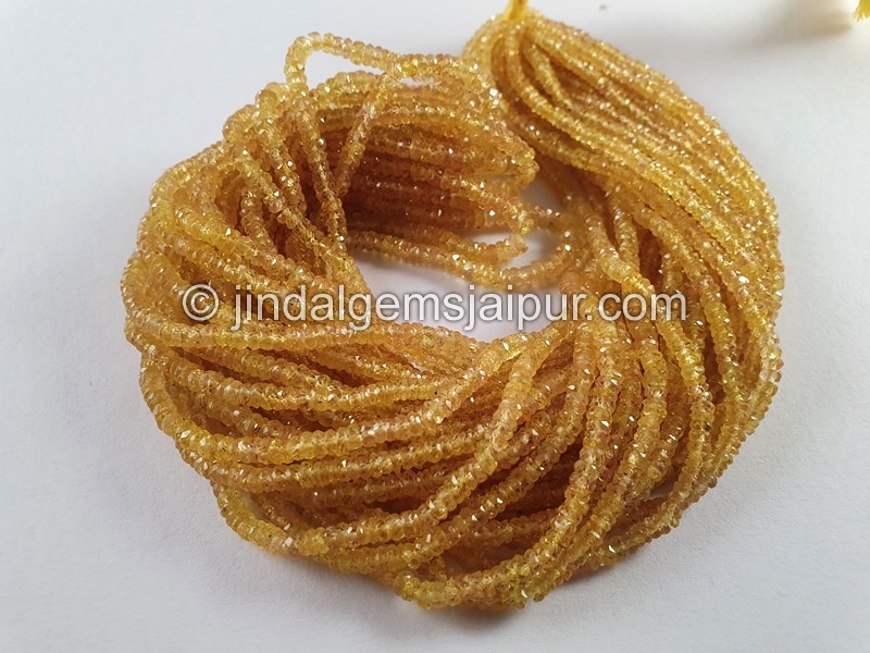 Lemon Songea Sapphire Faceted Roundelle Beads