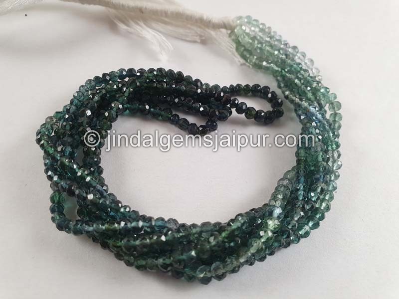 Blue Tourmaline Faceted Roundelle Beads