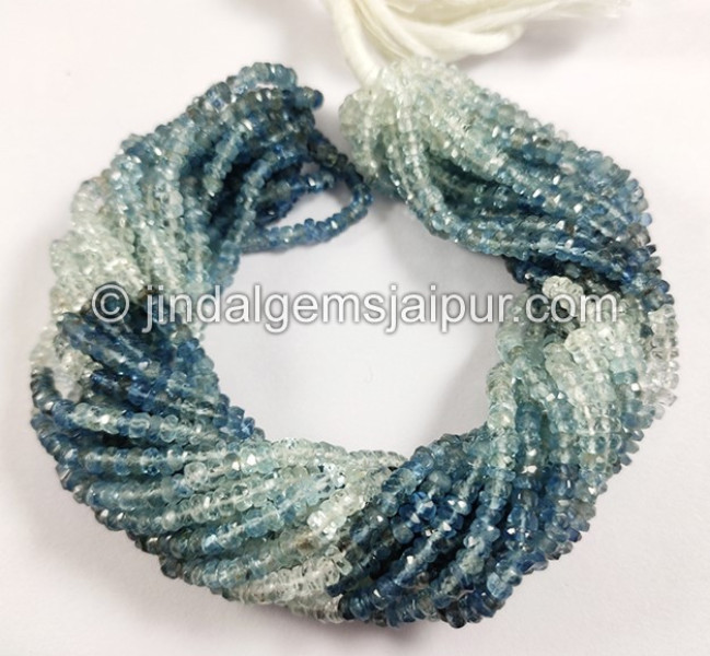 Santa Maria Aquamarine Shaded Faceted Roundelle Shape Beads