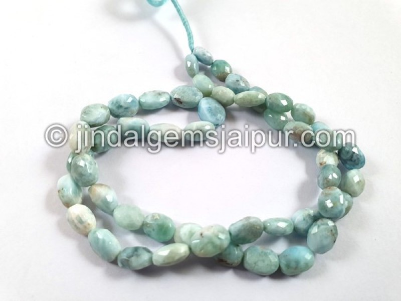 Larimar Faceted Oval Beads