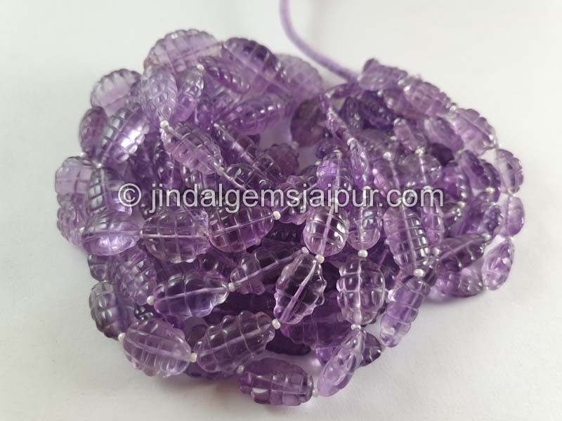 Pink Amethyst Carved oval Beads