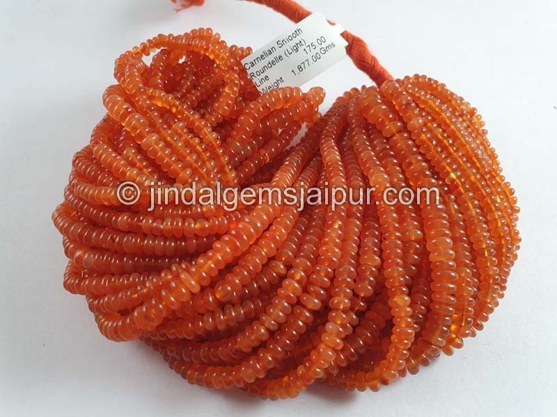 Carnelian Smooth Roundelle Beads