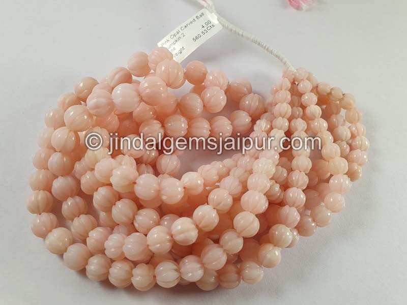 Pink Opal Carving Ball Beads