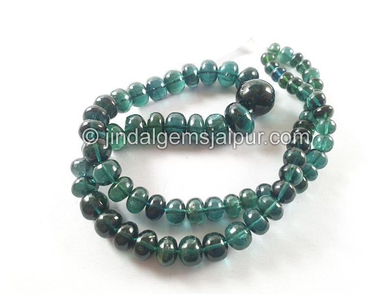 Blue Tourmaline Smooth Roundelle Beads