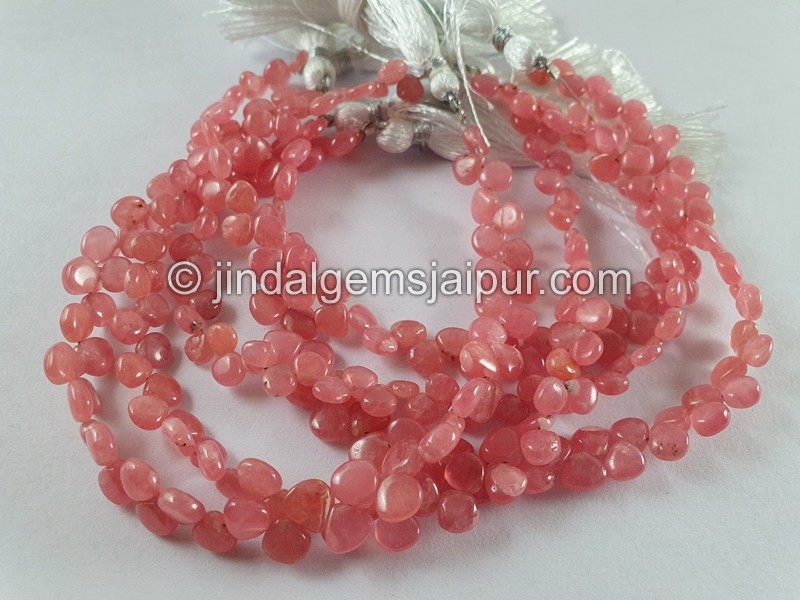 Rhodochrosite Smooth Heart Beads