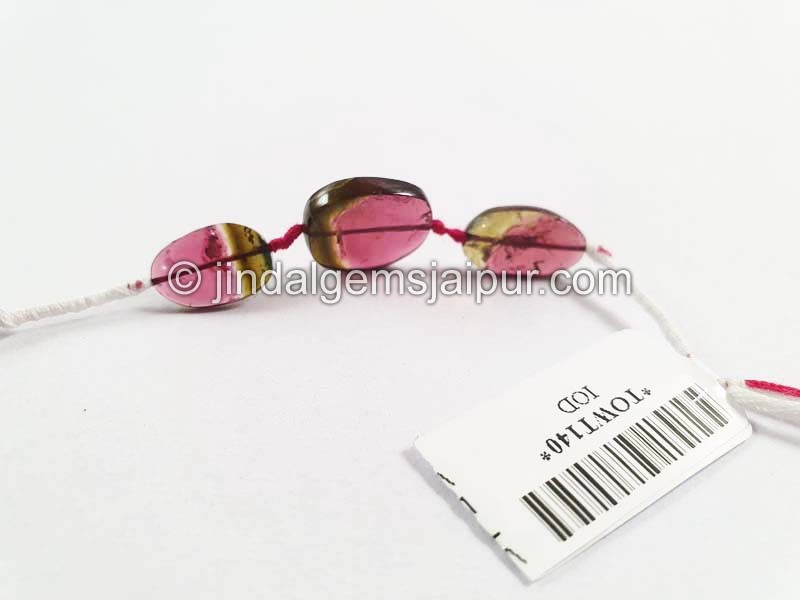 Watermelon Tourmaline Smooth Slices Beads