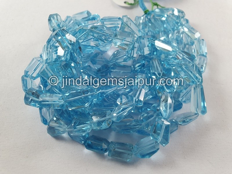 Sky Blue Topaz Faceted Nuggets Beads